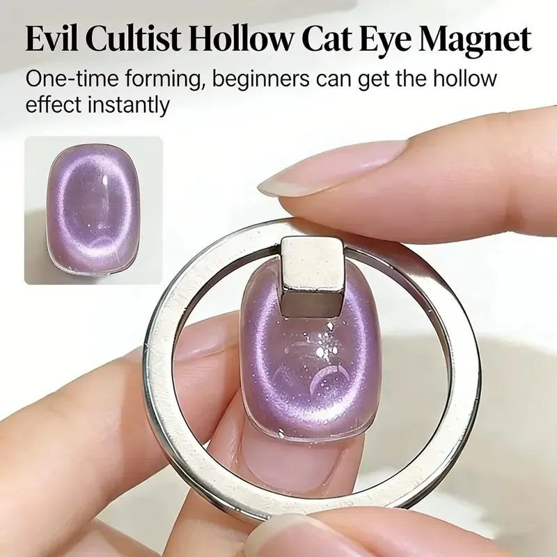 1 Piece Circular Design Cat Eye Magnet Ring, Reusable Professional Nail Art Tool, Portable Manicure Accessory for DIY Salon Use