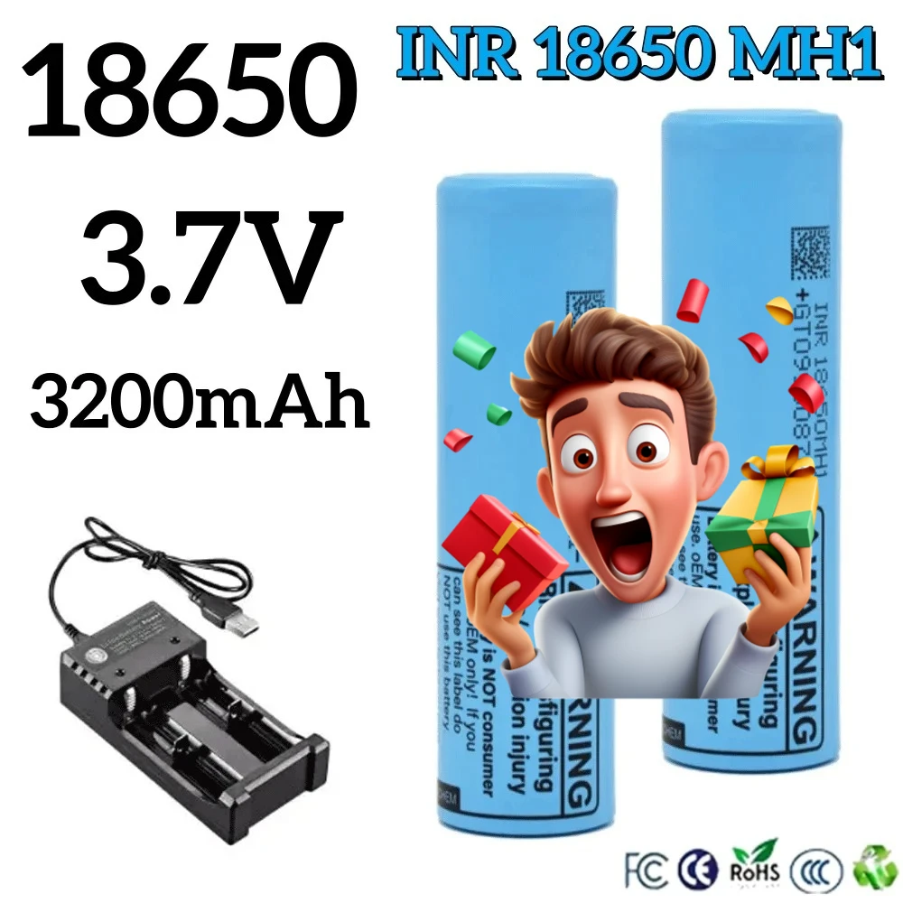 

Li-ion 18650 MH1 3.7 V, 3200 mAh rechargeable lithium battery
