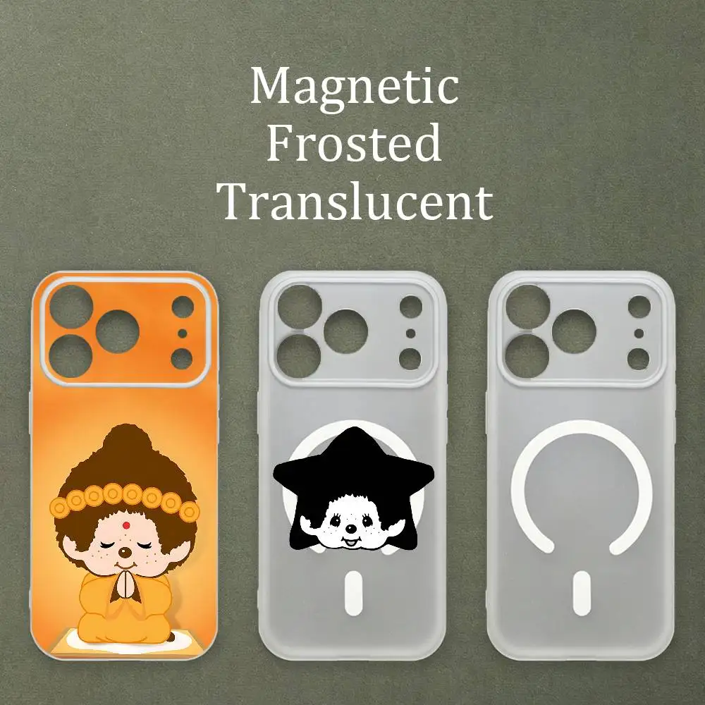 

M-MonchhichiS Matte Frosted Semi-transparent Magnetic TPU Case For iPhone 17 11 13 14 15 16 12 Pro Max