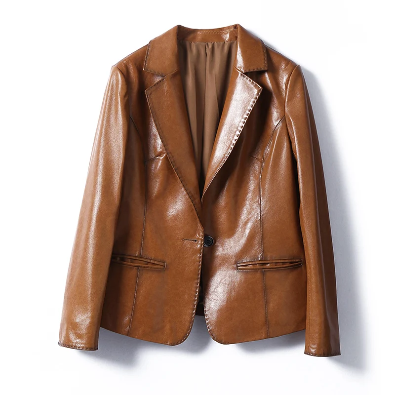 88-104cm Bust Autumn Winter Women Cool Leather Jacket Coats