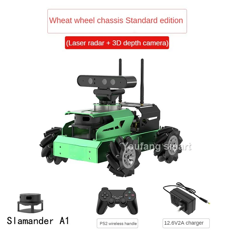 JetCar ROS 4WD Robot Car with Lidar Depth Camera Touch Screen Support SLAM Mapping and Navigation for Jetson Nano RC Robot Kit