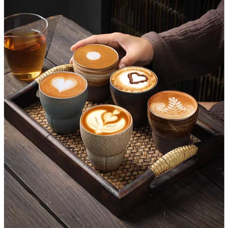 150ml Japanese Ceramic Coffee Cup Espresso Ceramic Cup Retro Kung Fu Tea Cup Office and Home Retro Water Cup