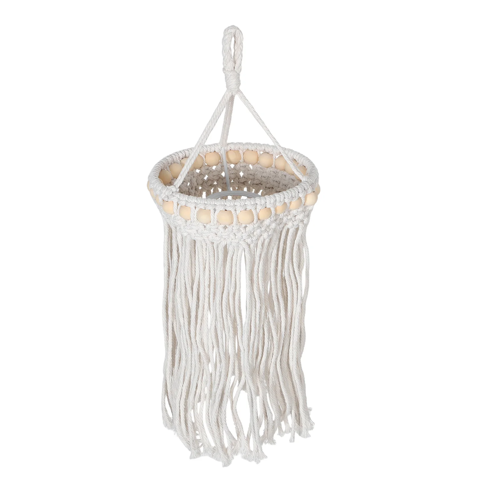 

Macrame Hanging Lampshade Handwoven Cotton Rope Light Shade Boho Pendant Light Cover for Living Room Coffee Shop Decor