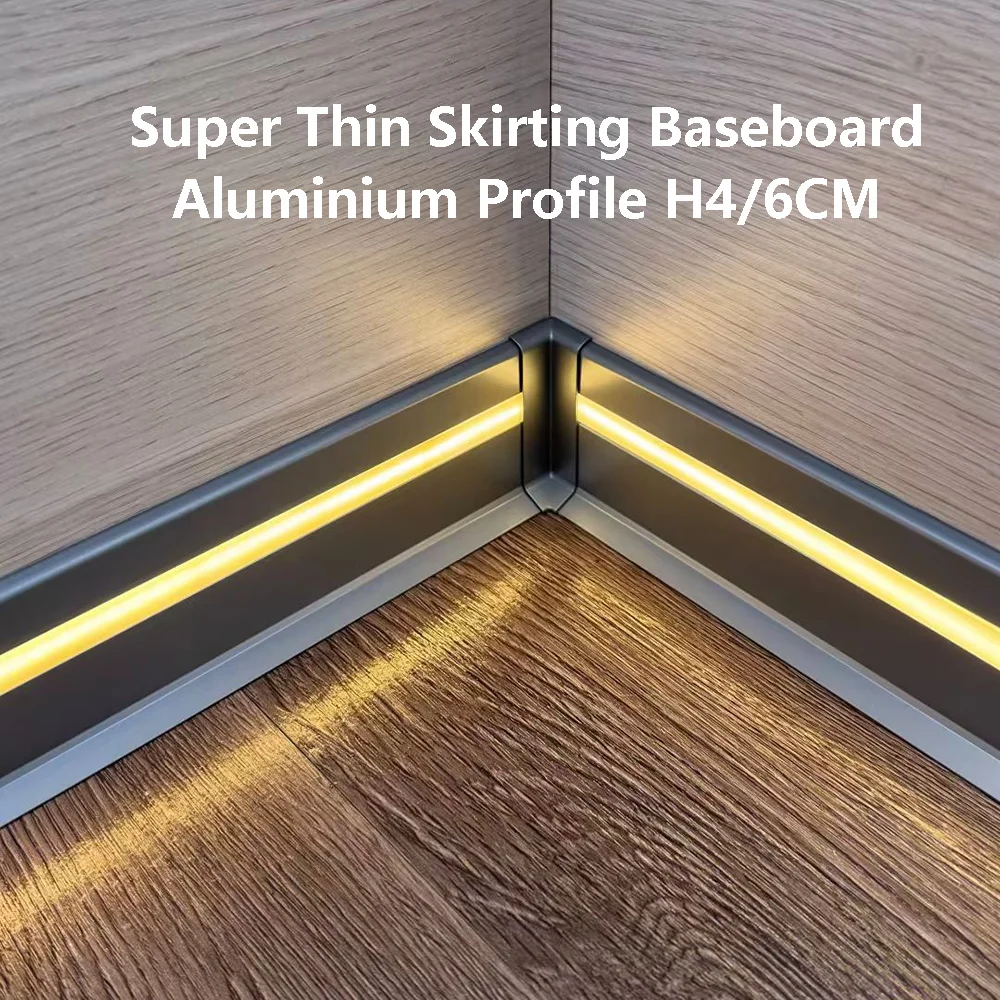 

Super Thin 5mm Skirting Line Aluminium Profile Channel Wall Floor Corridor Corner Skirting Board Hidden Linear Bar Strip Light
