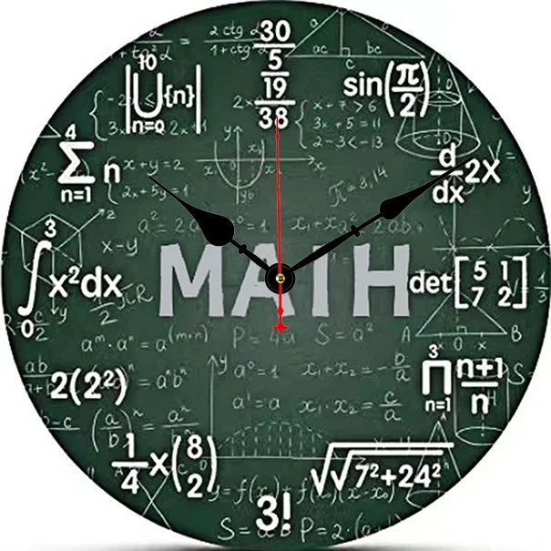 Mathematical Formulas Wall Clock Modern Design Living Room Bedroom Office Decoration Kitchen Clock Art Wall Watch Home Decor