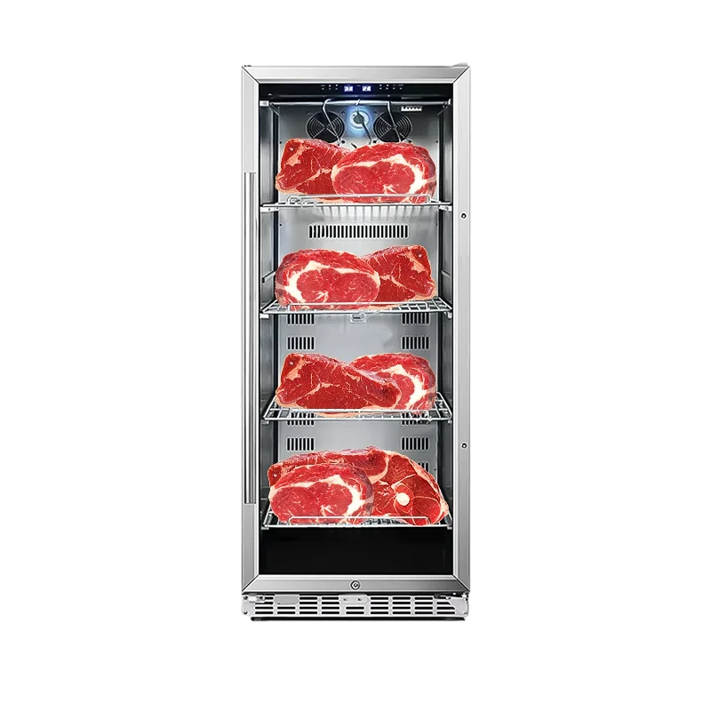 NE-324 440L Restaurant Beef Aging Refrigerator Steak Ager Commercial 5 Shelves Glass Door Display Meat Cheese Dryer Fridge