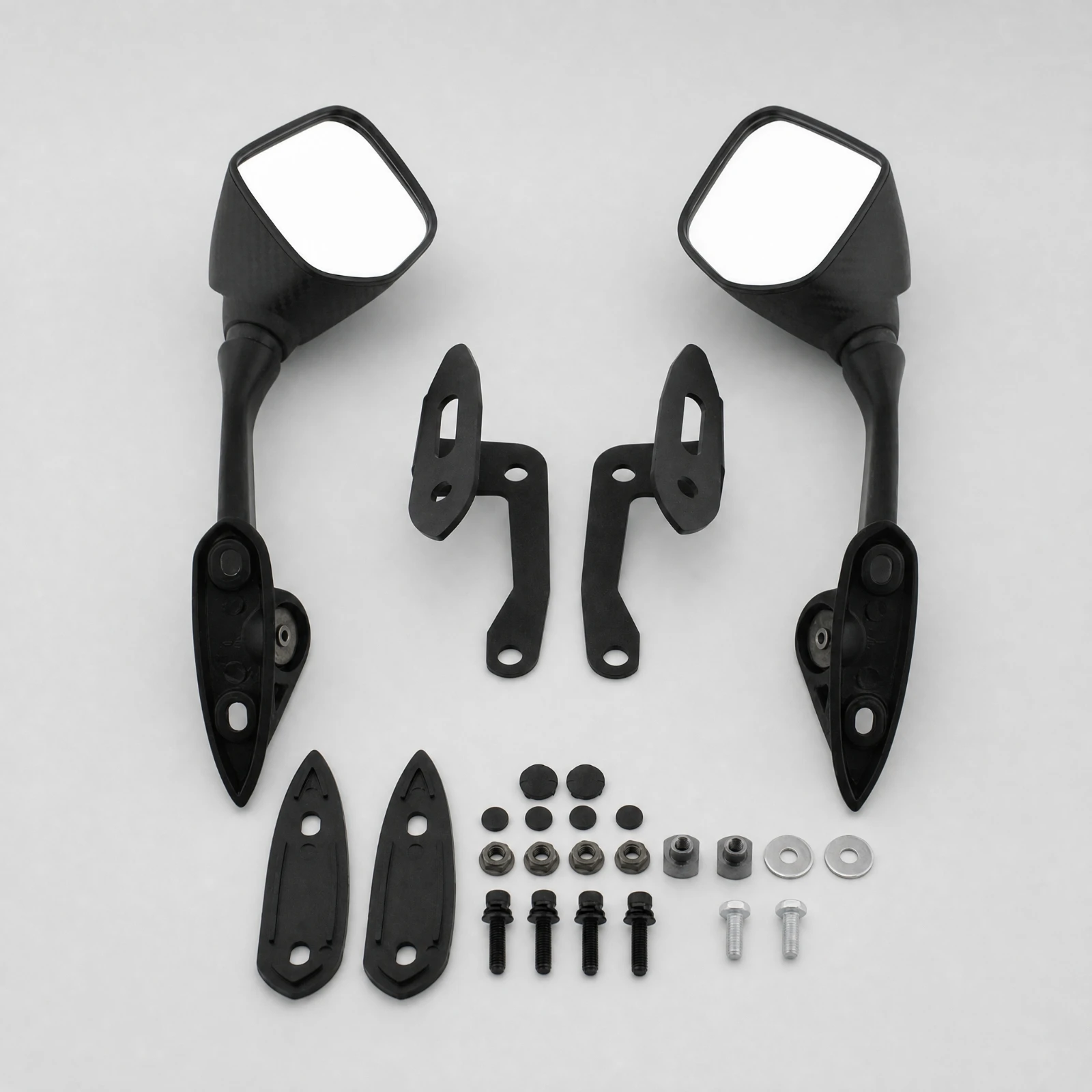 Adjustable Motorcycle Mirror Assembly for Honda PCX150 Front Relocation Mounting Brackets Wide View Clear Glass Set