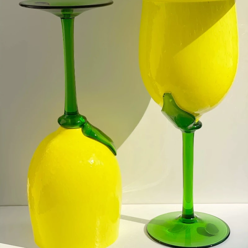 

Hand blown lemon shaped vintage glass