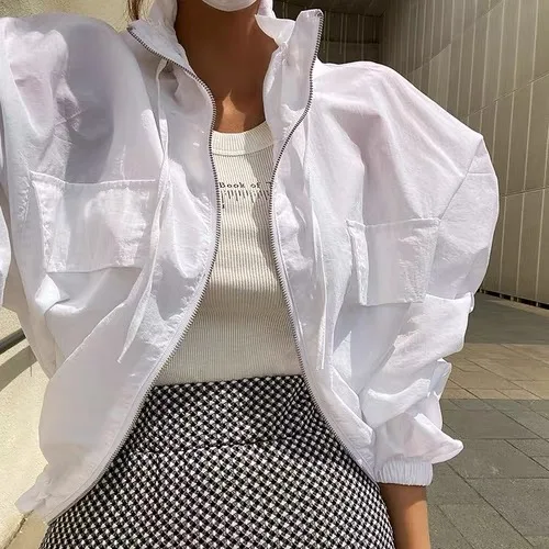 

Trench Coat Short Windbreaker Women 2025 Trenchcoat Pcs Sunscreen Minimalist Printing Quality Goth High-End Feeling Flattering