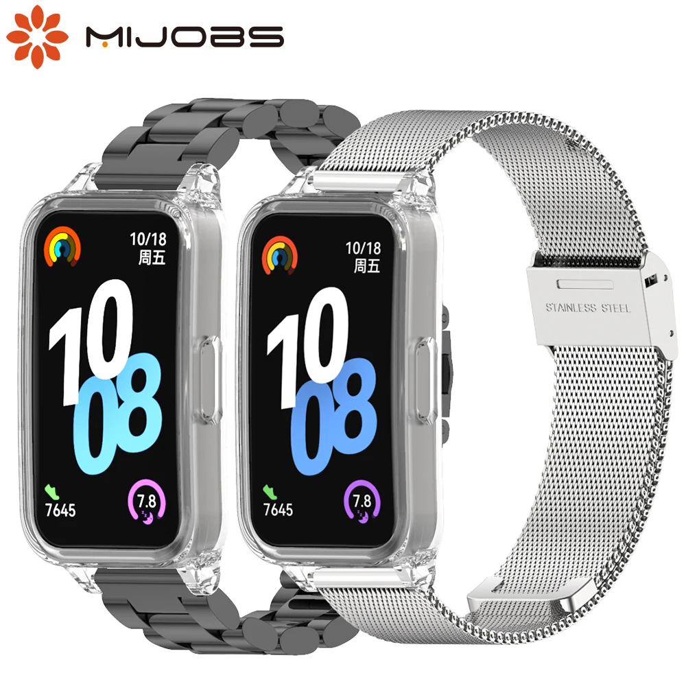 Metallarmband für Huawei Band 10 9 8, magnetisches Milanaise-bequemes Armband, Armband für Huawei Band 10 9 Correa-Zubehör