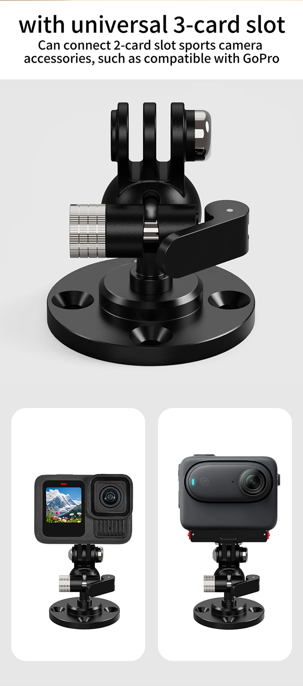 Kamera Stativ Basis Adapter 1/4 3/8 M6 Loch Aluminium Feste Platte Wand Halterung für DSLR GoPro Magic Arm Projektor Monitor Halterung – Detail 6
