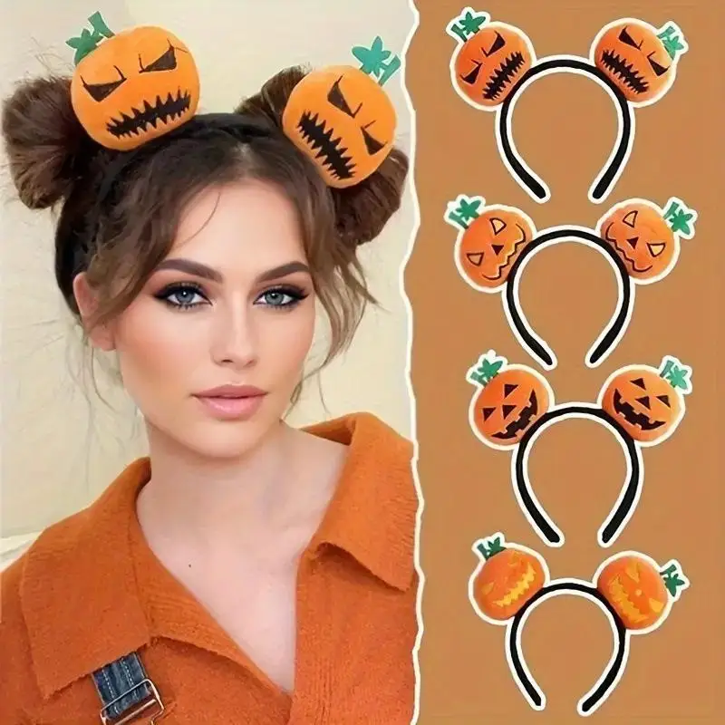Pumpkin Headband Cute Dark Style Festive Hairband Lightweight Durable Costume Prop for Halloween Daily Wear Gifts