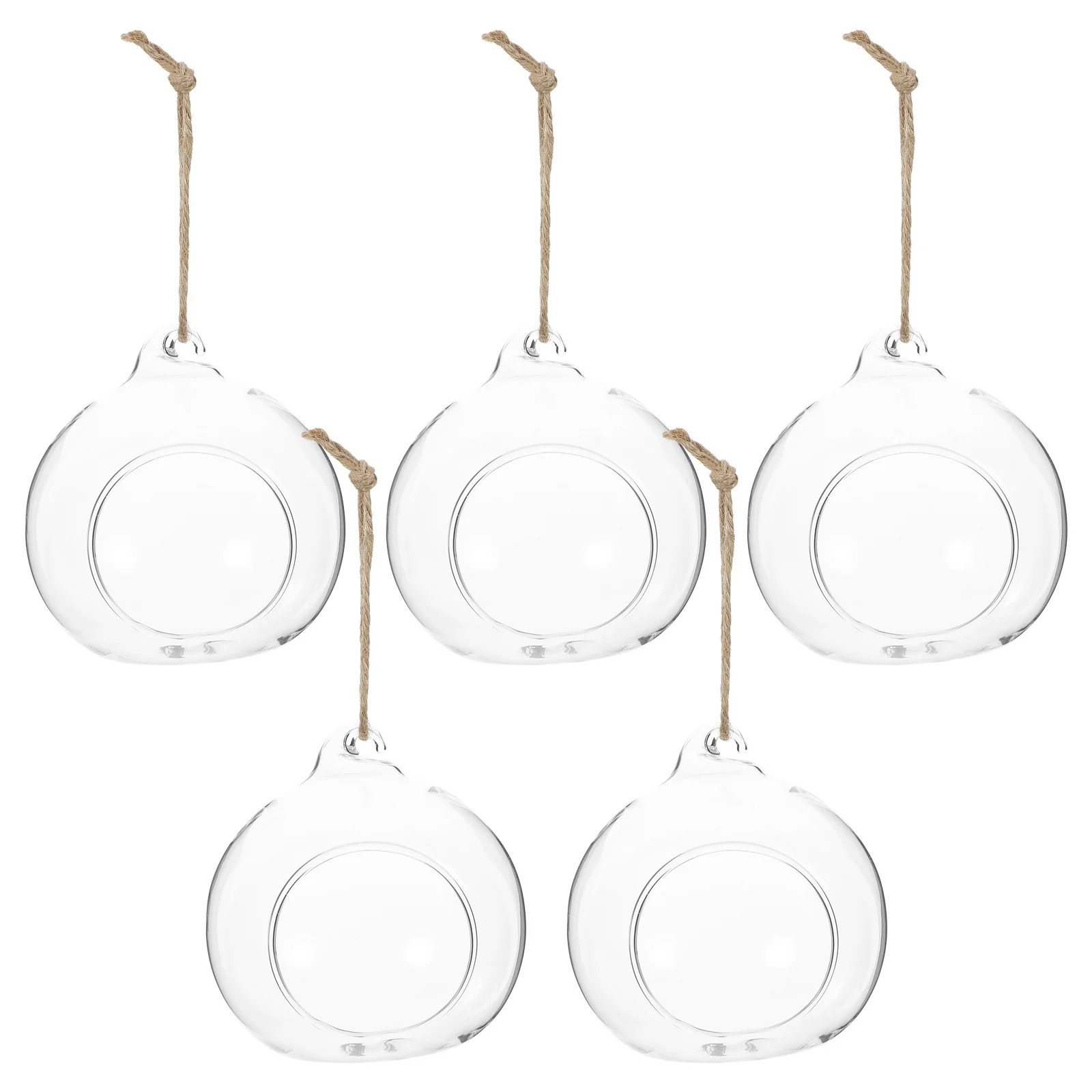 

5Pcs Hanging Glass Sphere Ball Tealight Holder Holder for Wedding Party Holiday Decor Hanging Terrarium