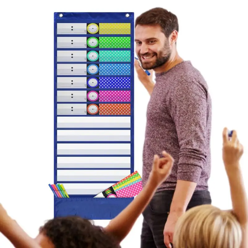 Schedule Pocket Chart Kid Visual Schedule Daily Routine Card Learning Behavioral Tool Subject Scheduling Planner With Dry Erase