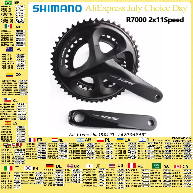 

Shimano 105 R7100 Crankset 2x12 Speed R7000 2x11s 165/170/172.5/175mm 52-36T/53-39T/50-34T Road Bike Bicycle Crank Update 5800