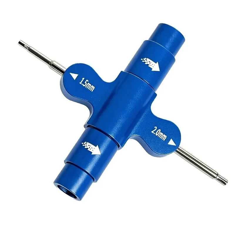 RC Outer Hex Cross Wrench, 7mm Sleeve 1.5mm/2mm Hex Screwdriver Spanner for RC Car Universal Repair Tools