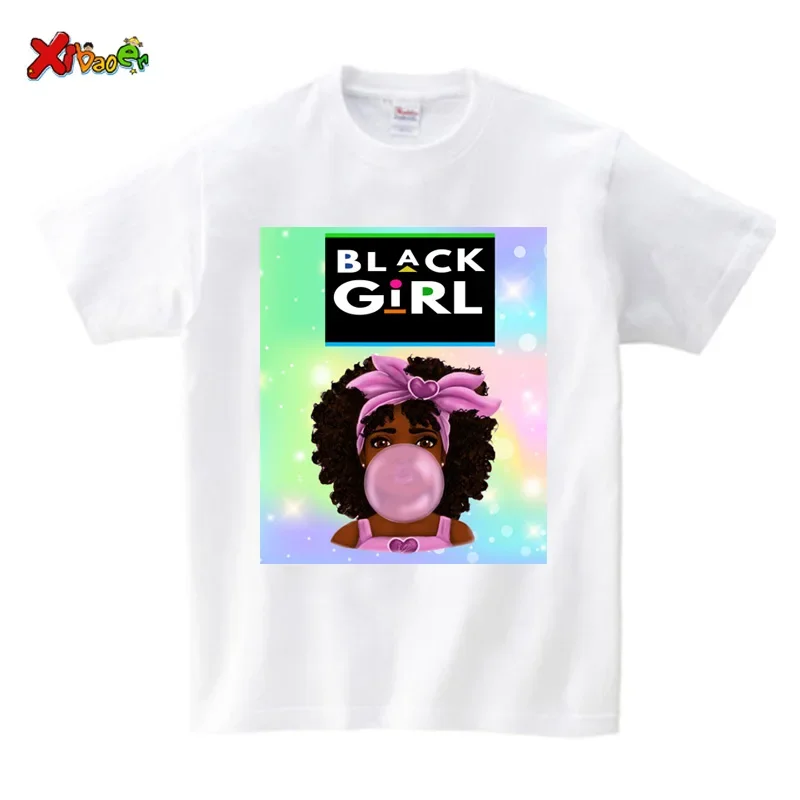 

Black Girl T Shirt 2025 Summer Fashion Children's T-shirt Teen Girl T-shirt Girls Clothes T Shirts Kids Clothes 6 7 8 9 10 Year