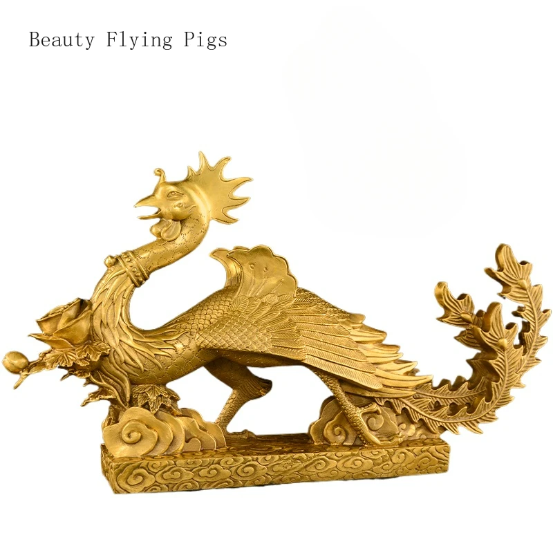 1 piece of metal phoenix ornament Dragon and Phoenix Chengxiang living room bedroom office handicraft wedding gift