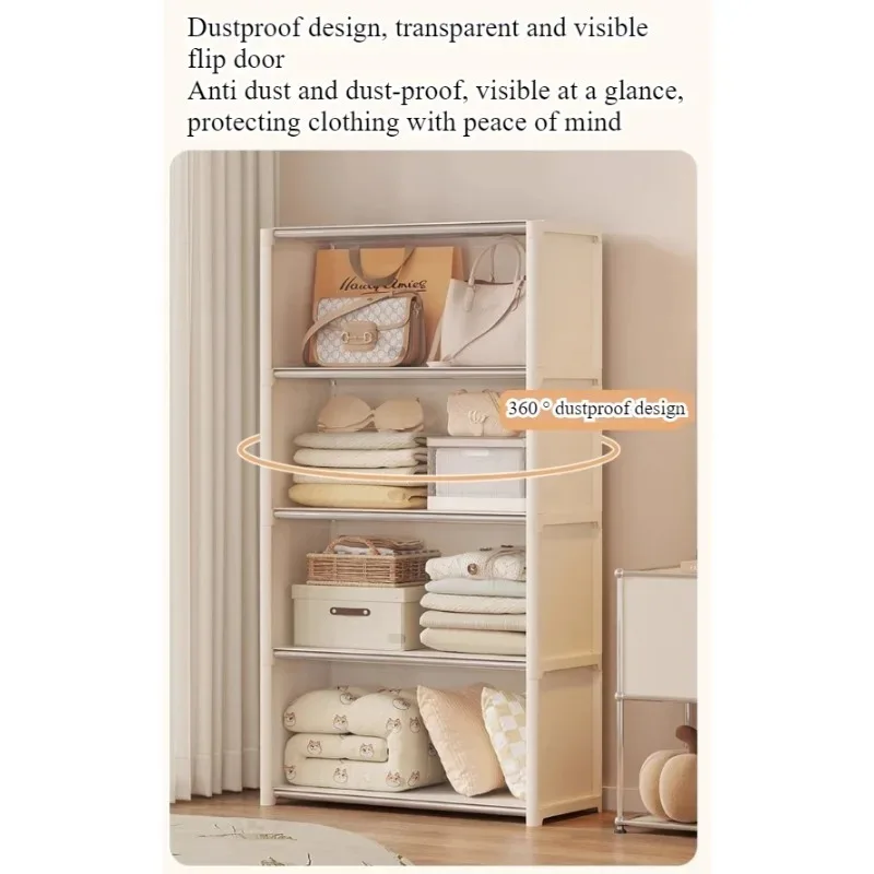 Bücherregal Transparentes, Staubdichtes, Einfaches Bücherregal, Frei Kombinierbarer Bodenregal-Schrank, Platzsparend, Mietregal – Detail 5