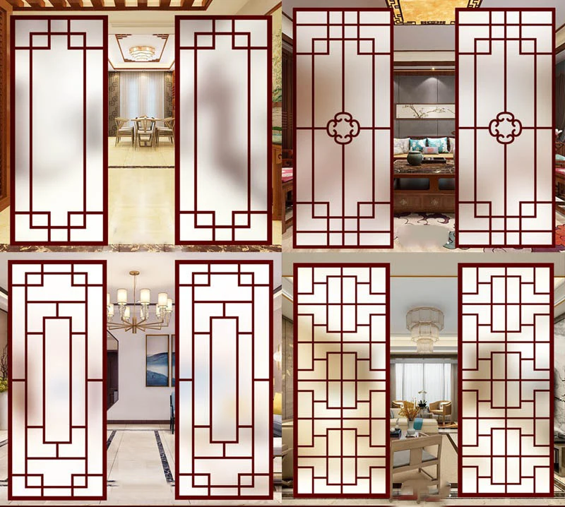 Chinese-style Static Cling Privacy Window Film Fu Frosted Stained Cling Opaque Translucent Church Glass Sticker Customized Decor