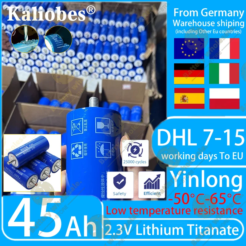 

Yinlong 2,3 В 45 Ач литиевая титановая батарея lto 66160k DIY 12 В 24 В 48 В электрическая лодка солнечный динамик автомобильная батарея без налога