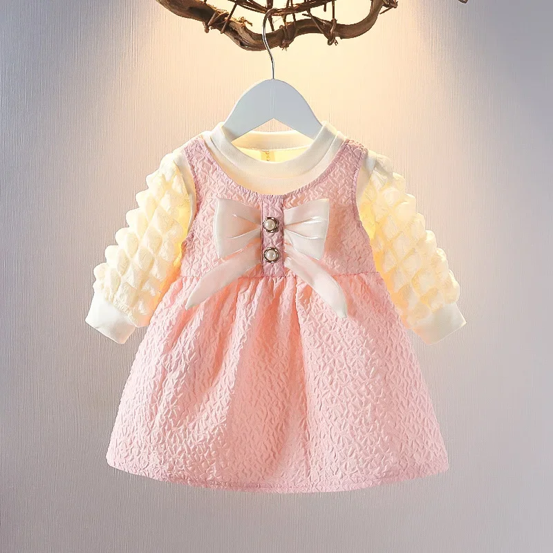 Toddler Baby Girl Dresses New Fashion Princess Party Bow Cute Outfits Infant Baby Autumn Fall Clothing Party Baby Dress