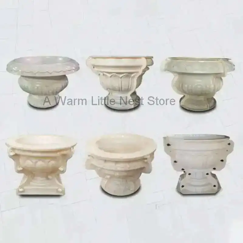 

Roman European Garden Building Flower Pot Cement Mold Home Gardening Fence DIY Round Garden Vase Flower Pot Concrete Mold