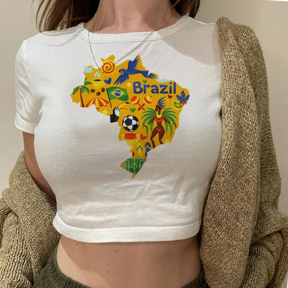 Brazil cropped top girl emo grunge y2k japan alternative  shirt jojifuku gothic cheap anime alternative