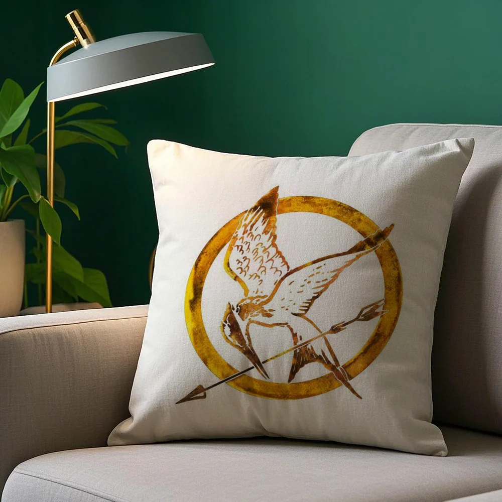 The H-Hunger Games Pillow Case Plush Fabric Soft Double Sided Print Sofa Cushion Cover Throw Pillow Covers