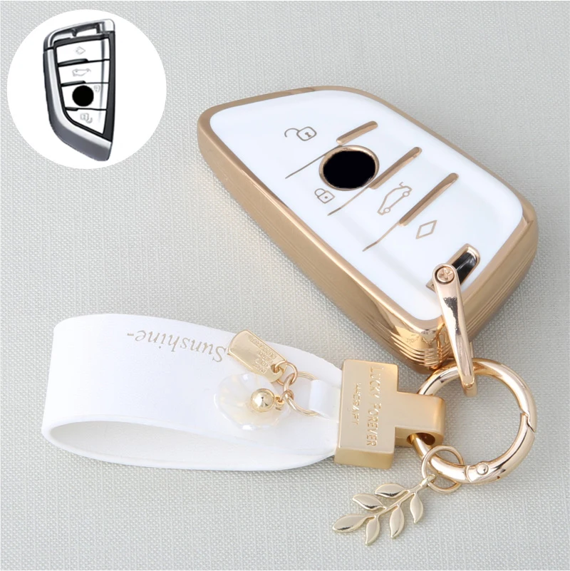 

Fashion TPU Car Remote Key Case Cover Shell Fob For BMW X1 X3 X5 X6 X7 1 3 5 6 7 Series G20 G30 G11 F15 F16 G01 G02 F48 Keyless