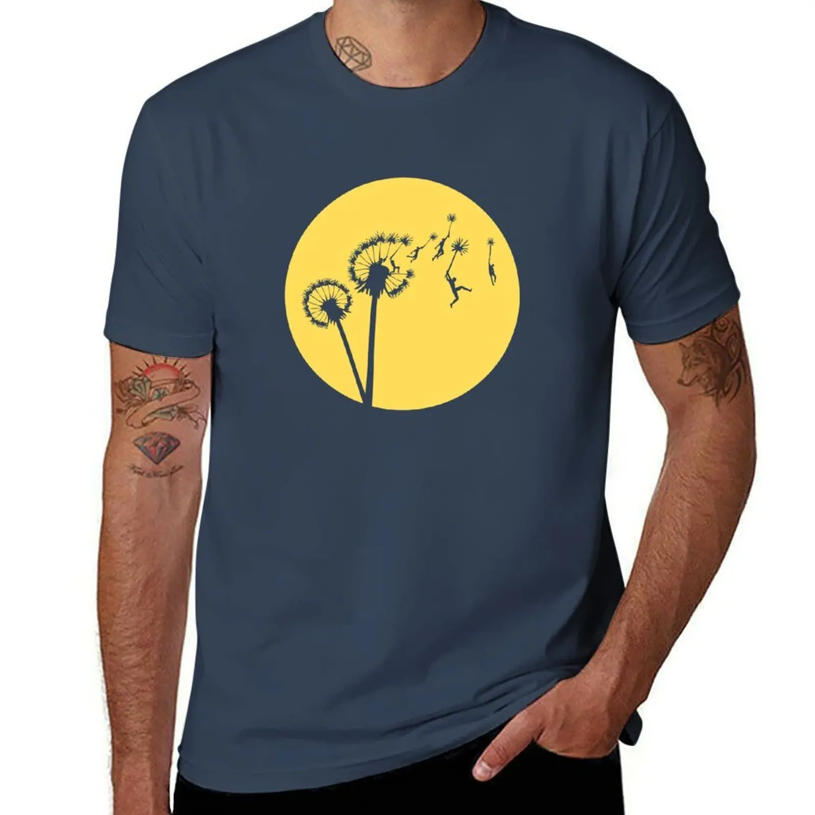 

Dandylion Flight - Reversed Circular T-Shirt Fashion Pattern Printed Tee Shirt