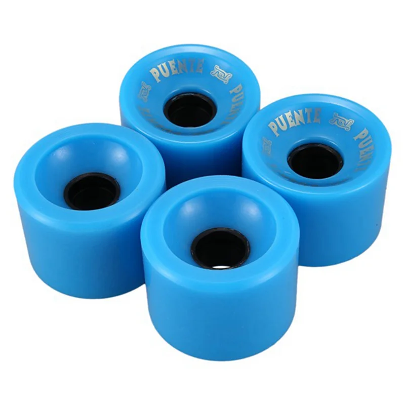 Puente 4pcs cruiser skateboard räder pu räder long board cruiser räder mit ABCE-9 lagern, blau