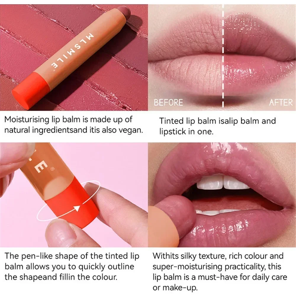 6 Colors Waterproof Nourishing Smooth Lipstick Pen Velvet Lipliner Lasting Not Fading Makeup Nude Pink Lip Tint Lips Cosmetic