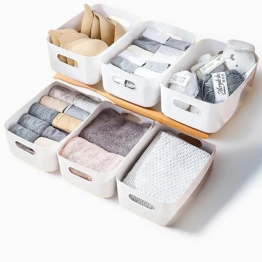 Desktop Storage Box Cosmetics Miscellaneous Items Snacks Storage Basket Kitchen Organizing Box Household Drawer Plastic Storage