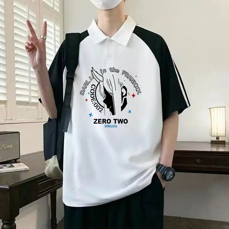 

DARLING In The Franxx National Team 02 Anime Merchandise Unisex Student Summer Casual Polo Shirt