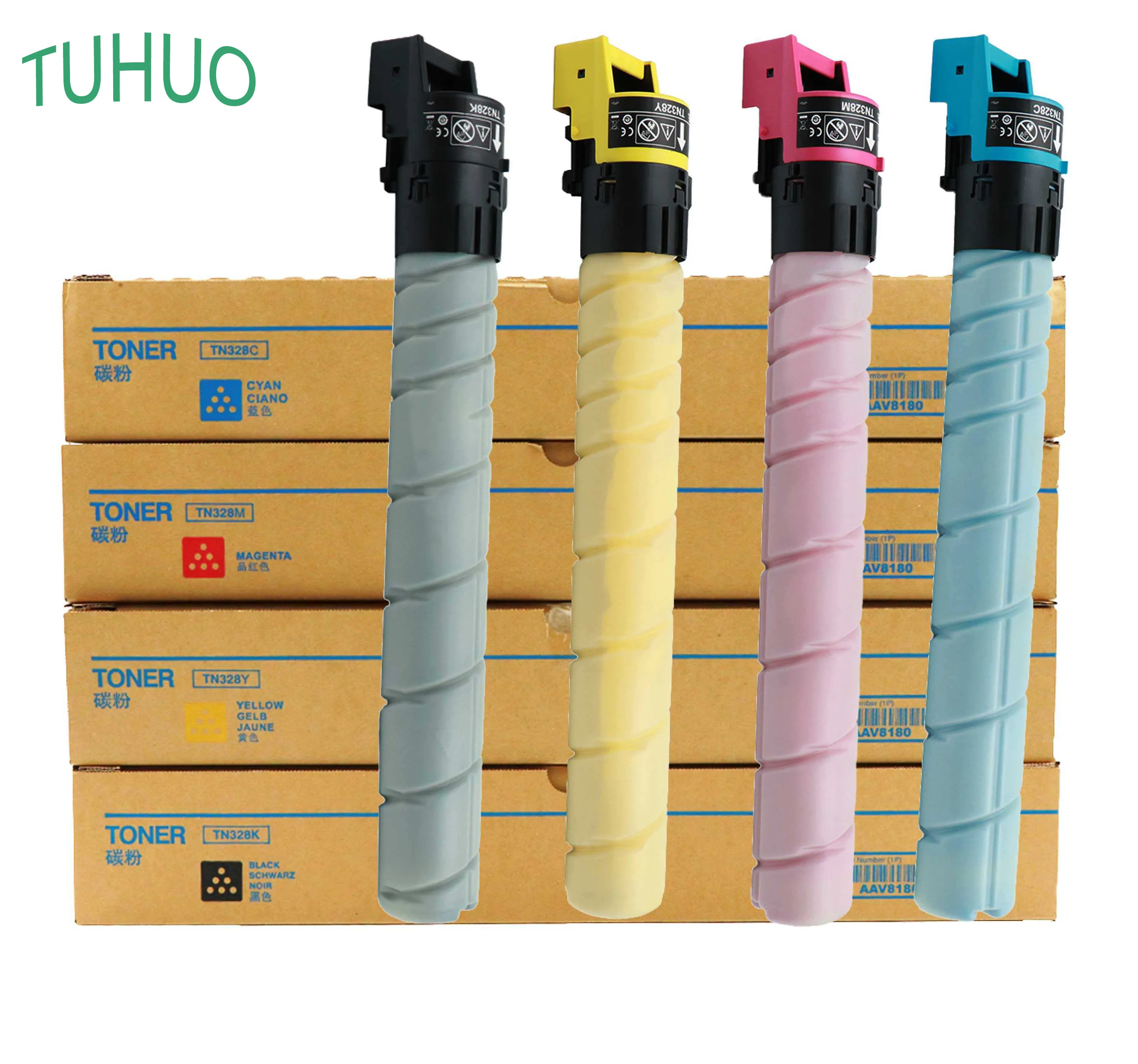 4PCS/Set TN328 For Konica Minolta Bizhub C250i C300i C360i C7130i Color Copier Machine Toner Cartridge Compatible TN328 K C M Y