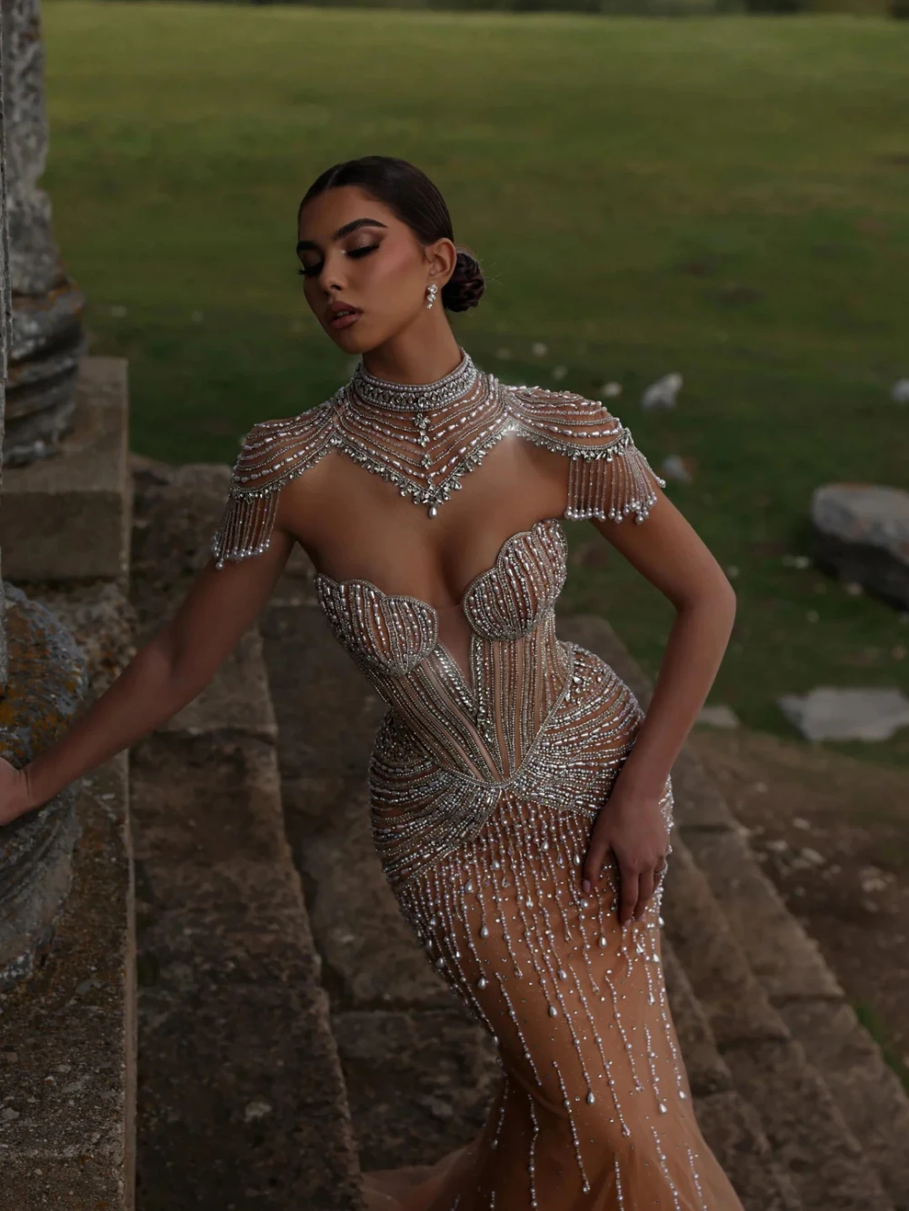 2026 جديد رائع اللؤلؤ كريستال فستان سهرة طويل ساحر الحبيب الرقبة حفل زفاف ثوب مخصص أنيق فساتين لحضور الحفلات الموسيقية