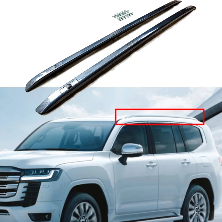 

Silver Screw Type Aluminum Alloy Car Roof Rails Roof Luggage Racks For Toyota Land Cruiser LC300 2021 2022 2023 2024