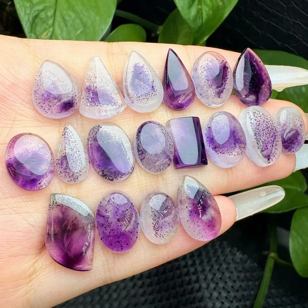 2PCS 12MM Natural Super Seven Beads Crystal Carving Cute Children's Jewelry Healing Gemstone Accessory for Holiday Gift