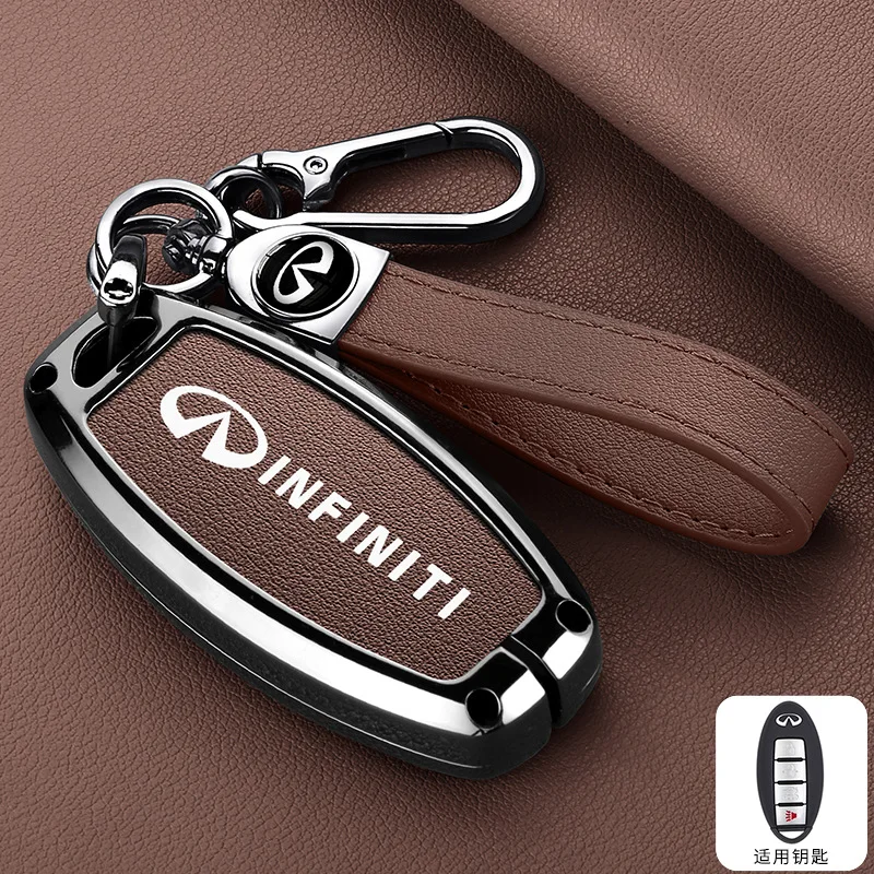 الجلود سيارة مفتاح ذكي غطاء حافظة مفتاح حامي حامل لإنفينيتي EX25 FX35 Q30 Q50 FX37 QX55 QX70 FX45 FX50 G25 G35 G37 #5