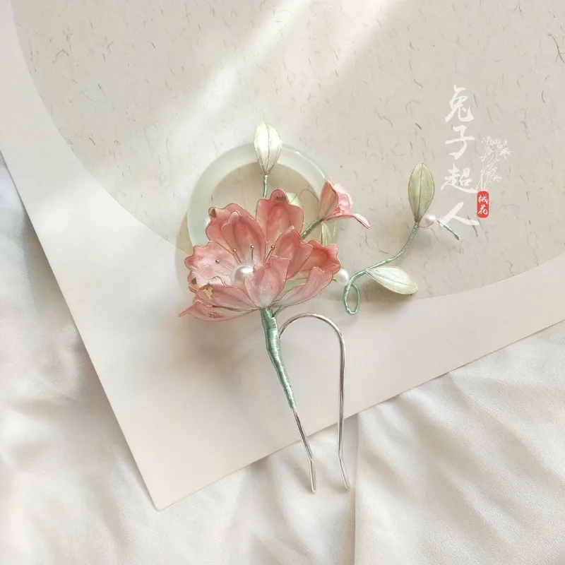 Shi Yi, filigree silk intangible cultural heritage hairpin Hanfu hair accessories, national style