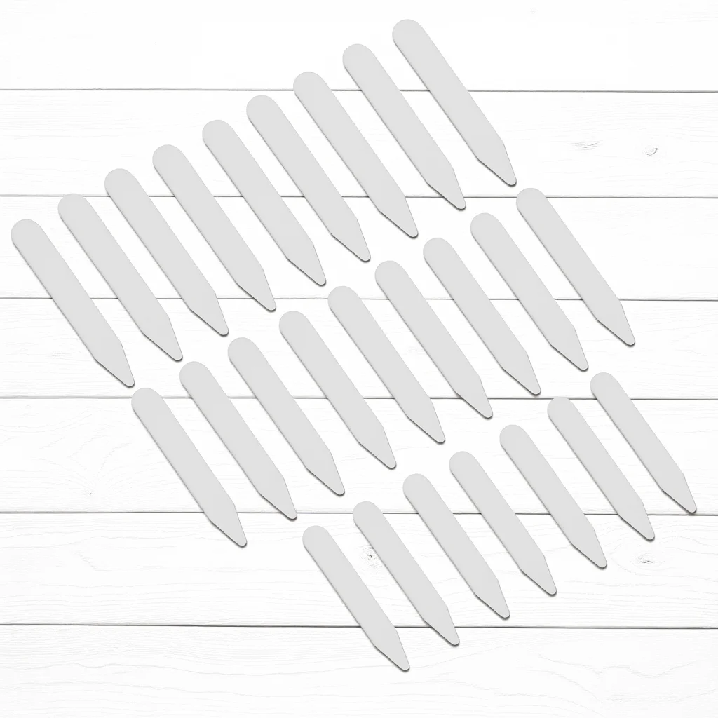 

200pcs Plastic Collar Stays White Durable Collar Stiffener 5CM 6.2CM 7CM Multi Size Lapel Stays Smooth Edge Formal Business