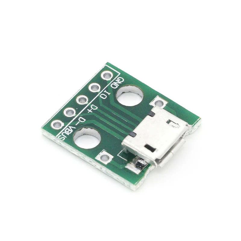 10 stücke Micro USB Zu DIP Adapter 5pin Buchse Modul Board Panel Weibliche 5-Pin Pinnwand B Typ PCB 2,54 MM