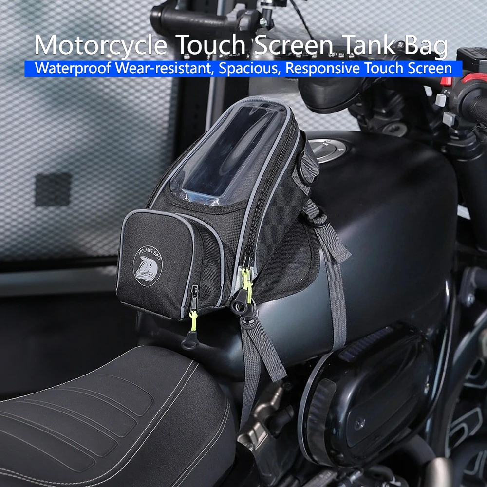 For Motorcycle Universal Touch Screen Tank Bag, Waterproof Fuel Tank Storage Pack, Riding Navigation Phone Storage Pouch
