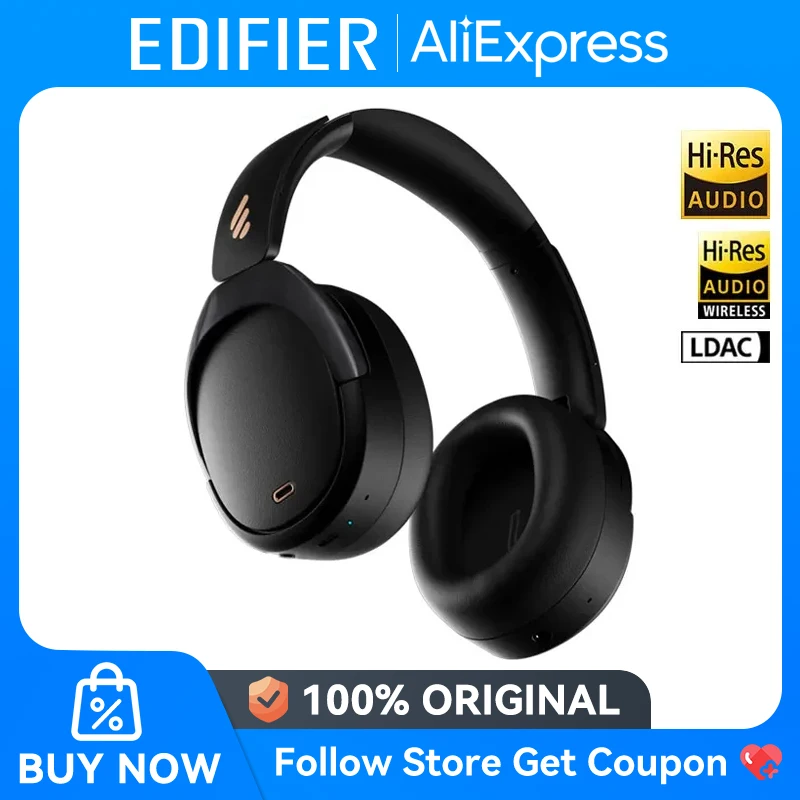 Edifier WH950NB Active Noise Cancelling Wireless Headphones Bluetooth 5.3 Headset,Hi-Res Wireless,55hrs Playback,4 Microphones