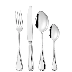 High Quality Shiny Dinnerware Set 18/10 Stainless Steel Mirror Silver Cutlery Set 304 Flatware For 6Drop Ship