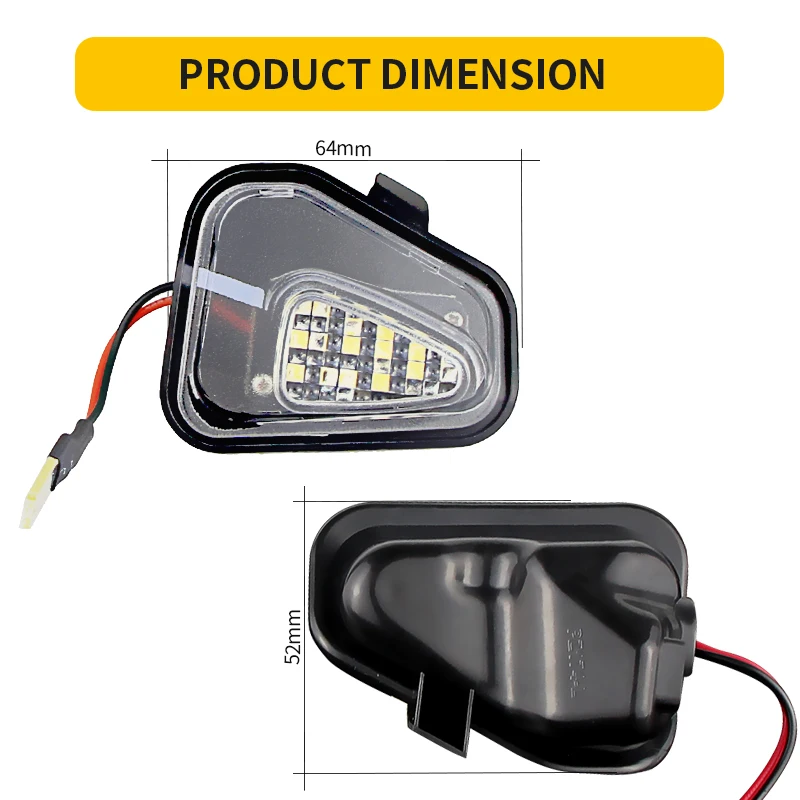 2PCS Canbus For VW Passat B7 CC Scirocco Jetta MK6 EOS Beetle R LED Side Rearview Mirror Floor Ground Lamp Puddle Welcome Light