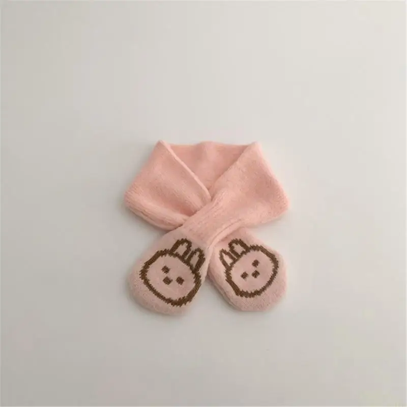 L5YF وشاح منسوج أنيق للشتاء للأطفال ناعم ودافئ للرقبة منديل محبوك 6M-4T #4