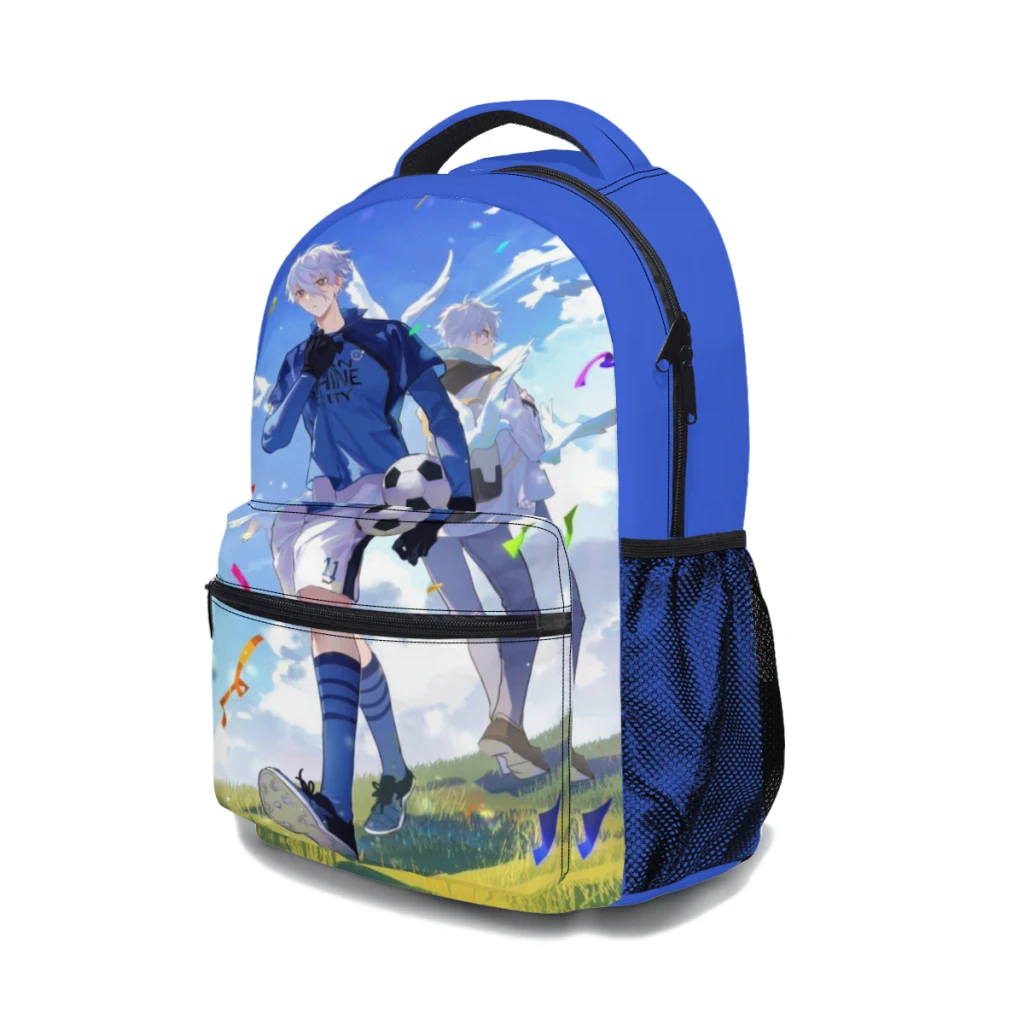 Blue Lock Bedruckter, leichter, lässiger Kinder-Jugendrucksack, Schultasche, 43,2 cm