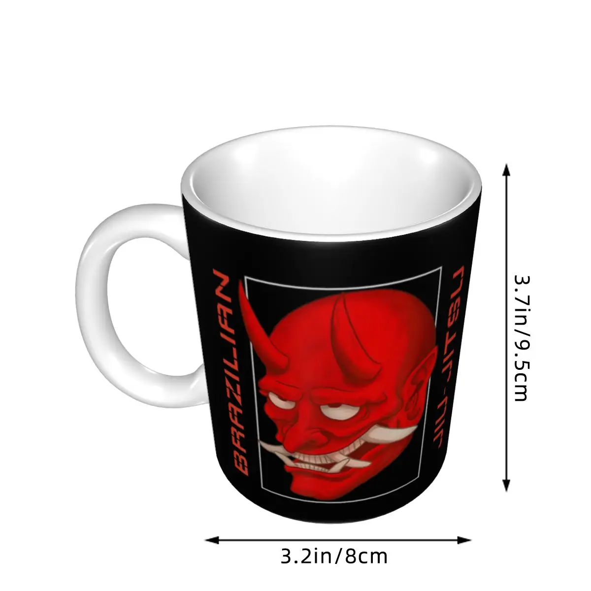 Brazilian Jiu Jitsu Oni Demon Head Mug Funny Ceramic Coffee Cups Tea Mugs Milk Cup Drinkware Gifts for Friends